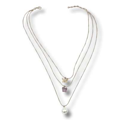 Collana Farfalle con Perla
